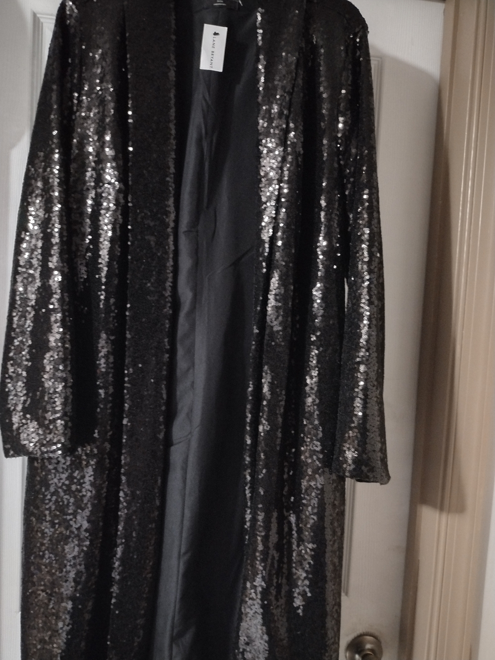 Lane Bryant Black Sequin Duster